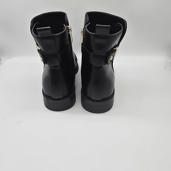 Tommy Hilfiger Side Zip Rezin2 Vegan Leather Ankle Moto Boots  Black Size 8 Logo - Picture 8 of 10